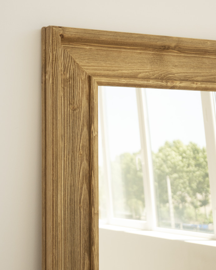 Solid wood rectangular mirror in a dark oak finish in various sizes