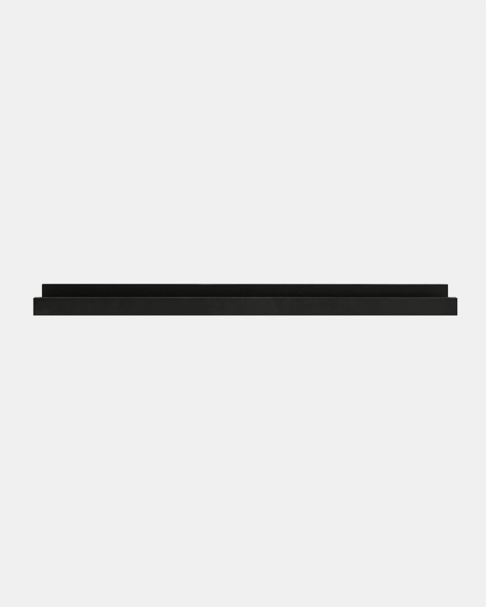 Solid wood floating shelf in black tone, various sizes