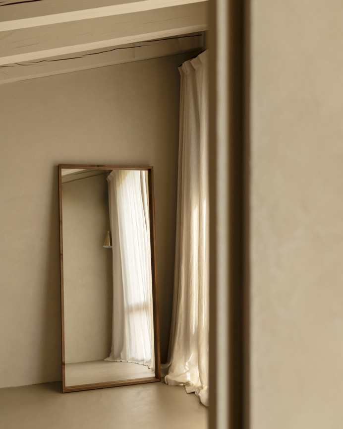 Solid dark oak wood effect mirror of various sizes