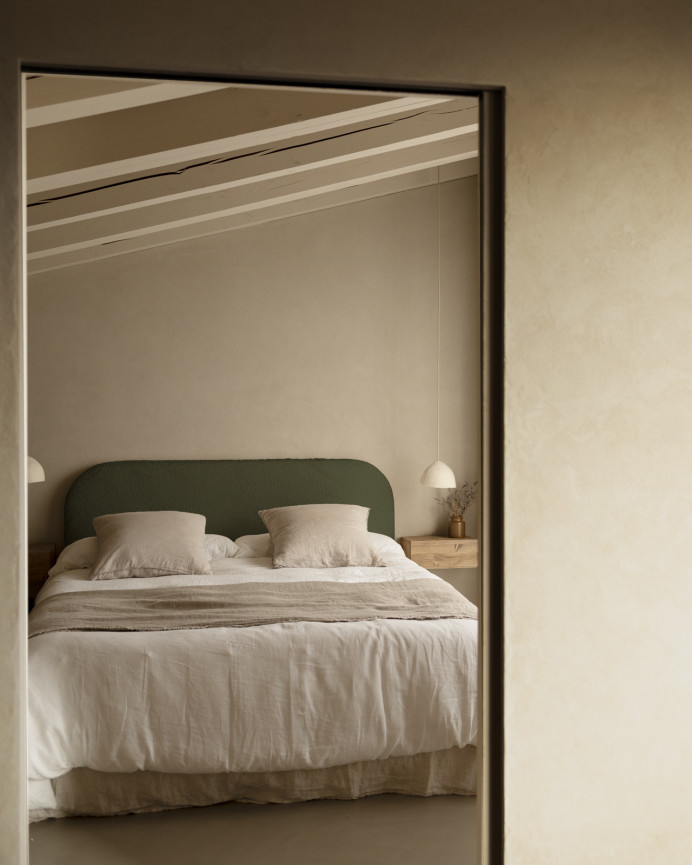 Cover for green bouclé headboard available in various sizes