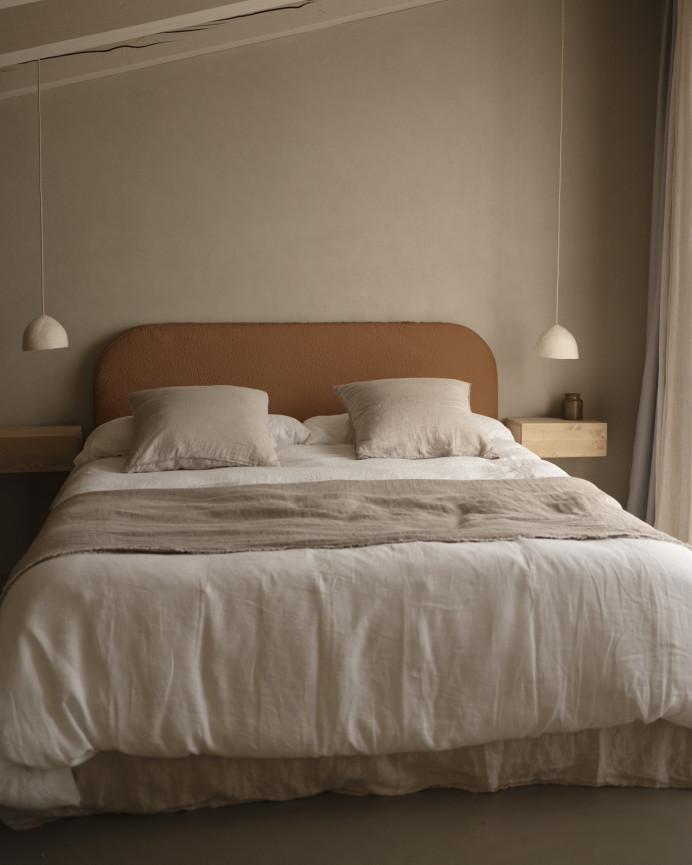 Bouclé Copper Headboard Cover in various sizes.