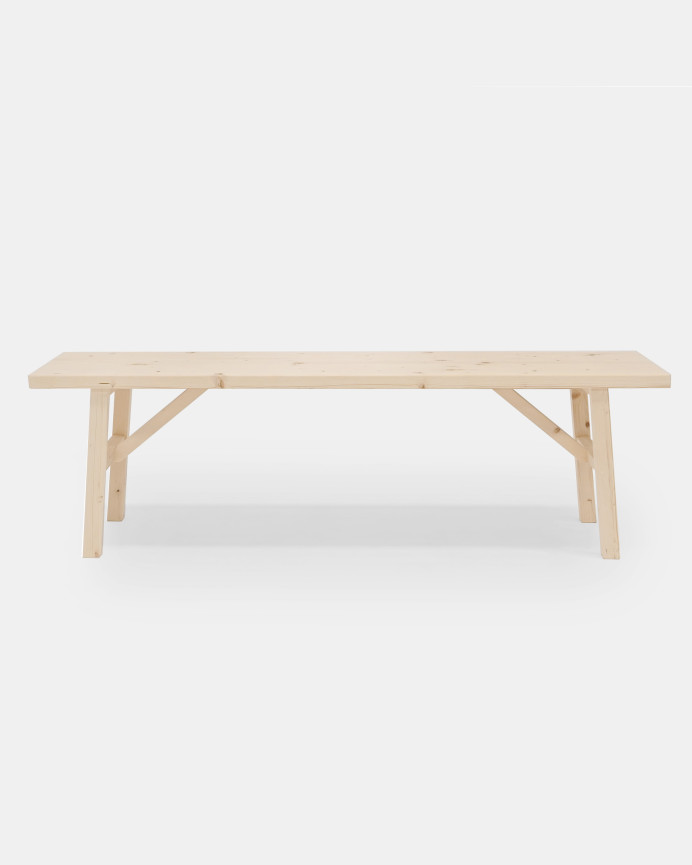 Solid wood bench in natural tone available in various sizes
