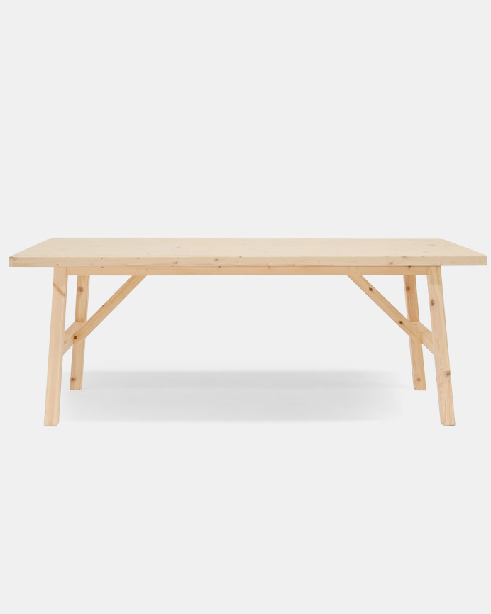 Solid wood dining table in a natural tone available in various sizes