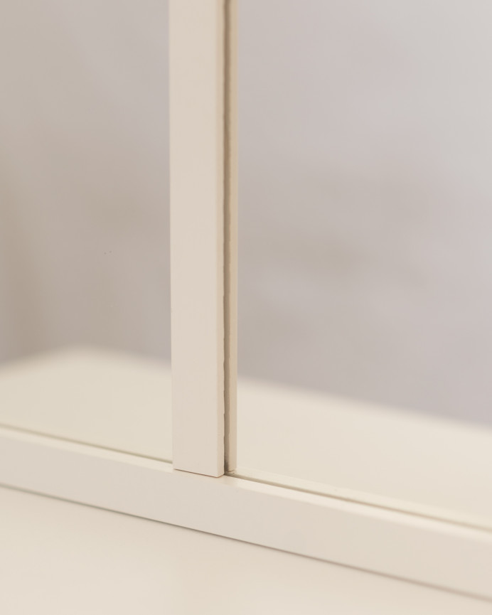Wooden mirror in white color, 90x60cm.