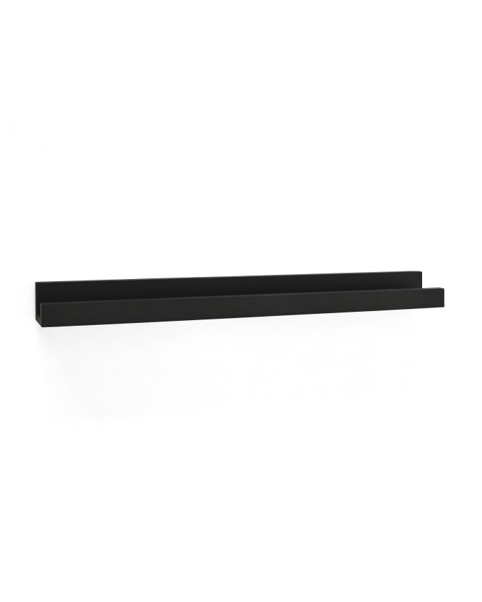 Pack of 4 solid wood floating shelves in black tone, various sizes