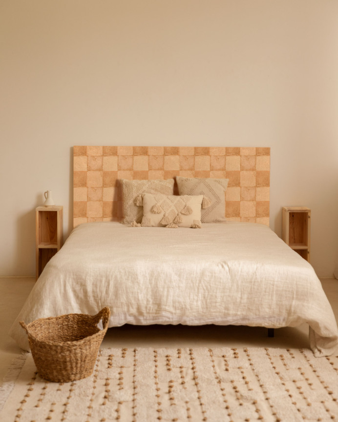 Solid wood headboard printed in various sizes.