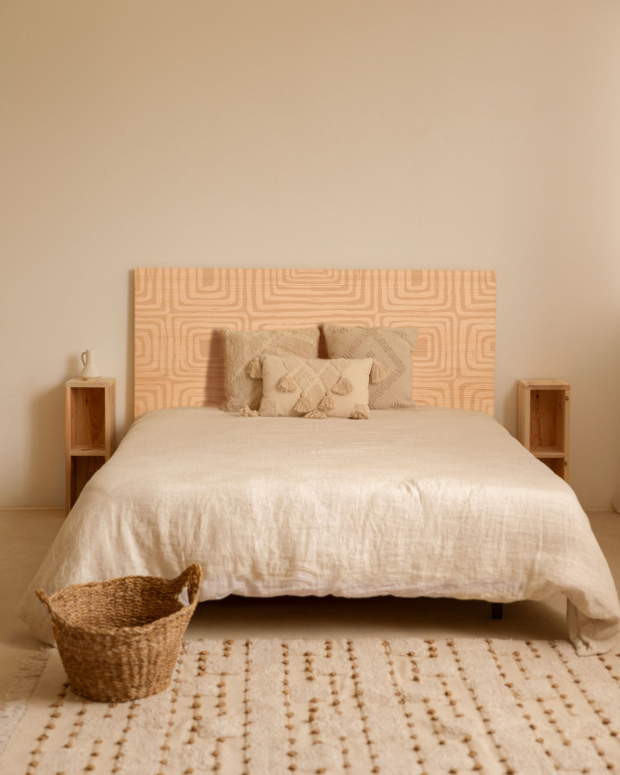 Solid wood headboard with several sizes stamped