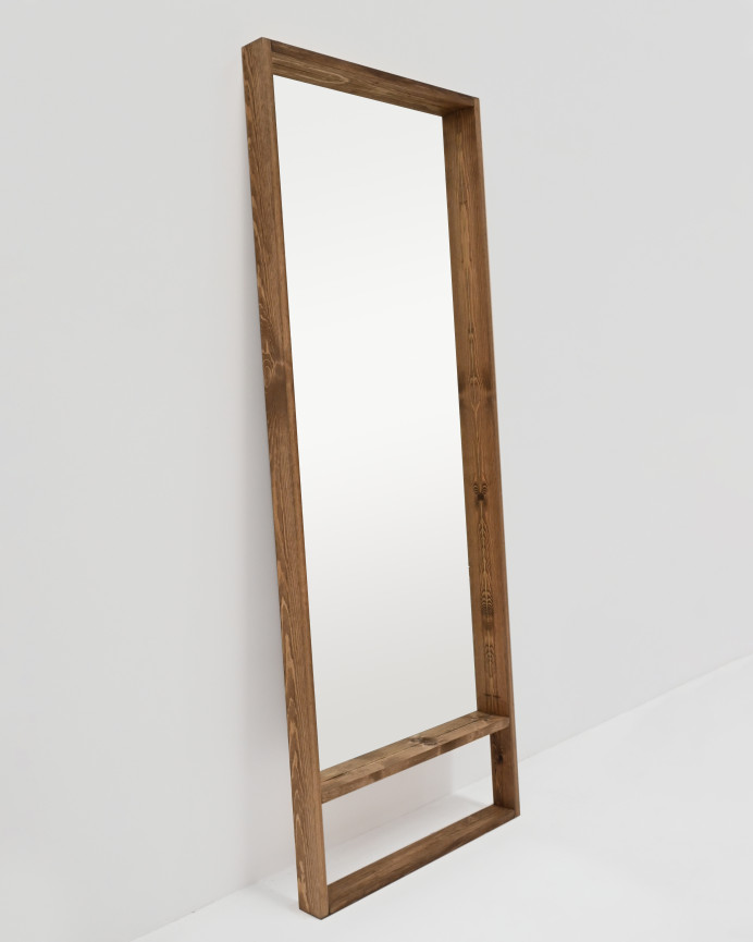 Solid dark oak wood effect mirror in various sizes.