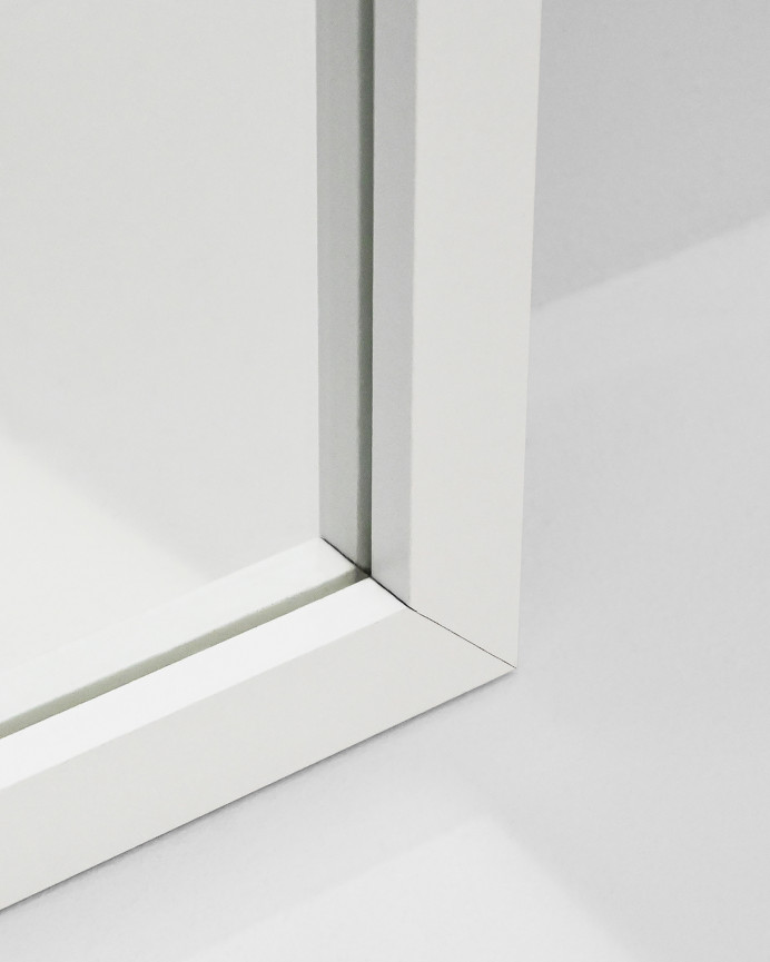 Set of 3 rectangular wall mirrors in white wood tone measuring 90x30cm