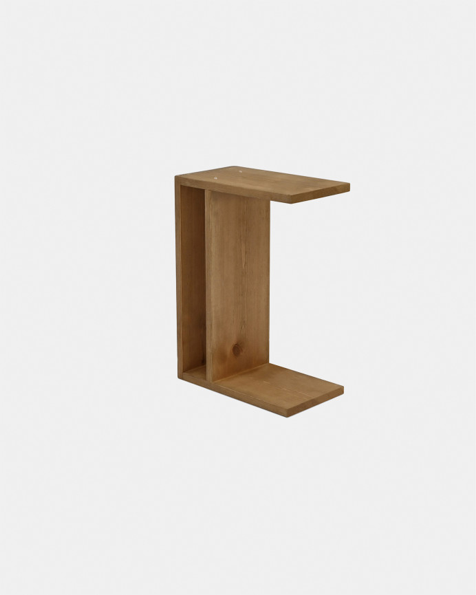 Solid wood dark oak bedside table measuring 50x36cm
