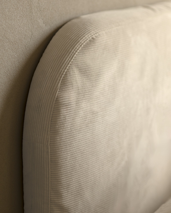 Cover for off-white velvet headboard in various sizes.