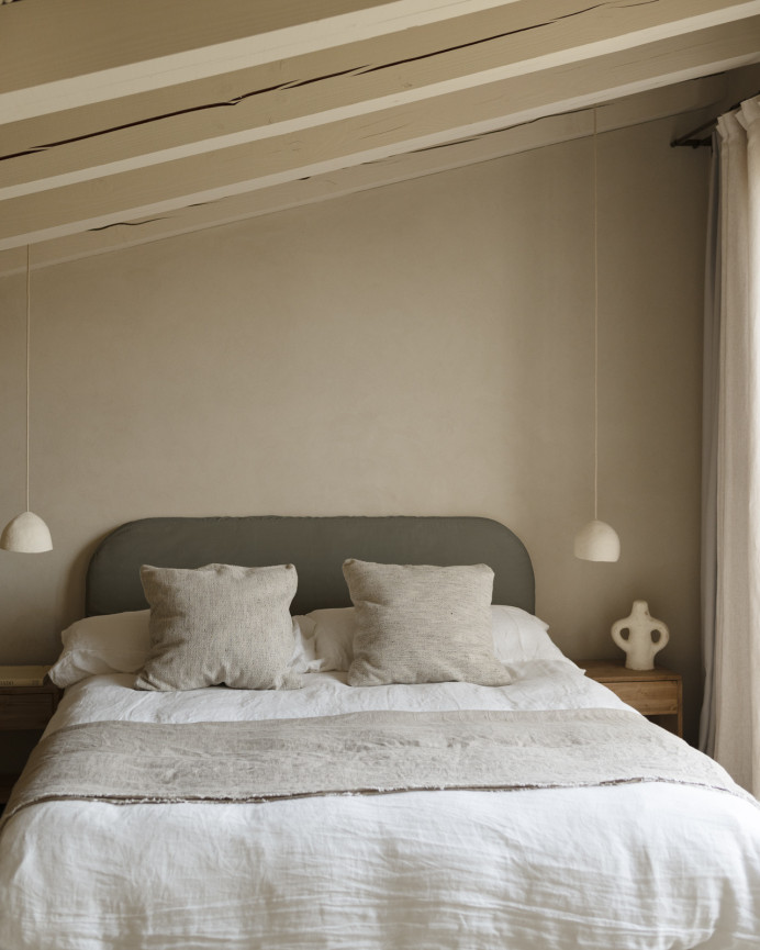 Dark gray velvet headboard cover available in various sizes