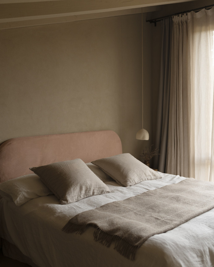 Coral corduroy headboard cover in various sizes