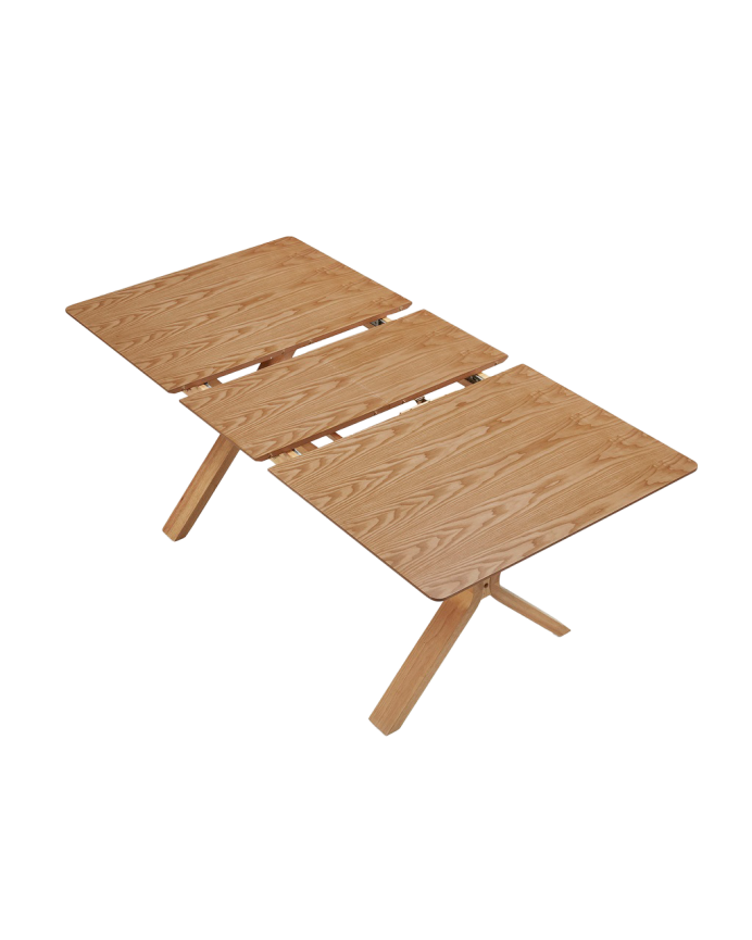 Extendable dining table made of natural wood in various sizes