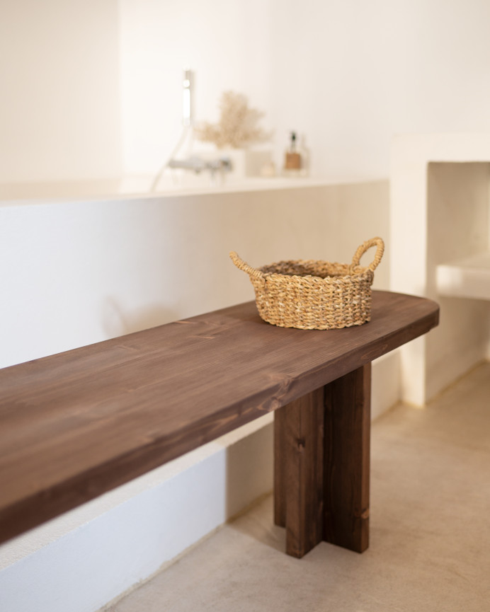Solid walnut wood bench in various sizes.