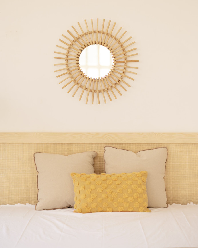 Solid wood headboard in natural tone available in various sizes