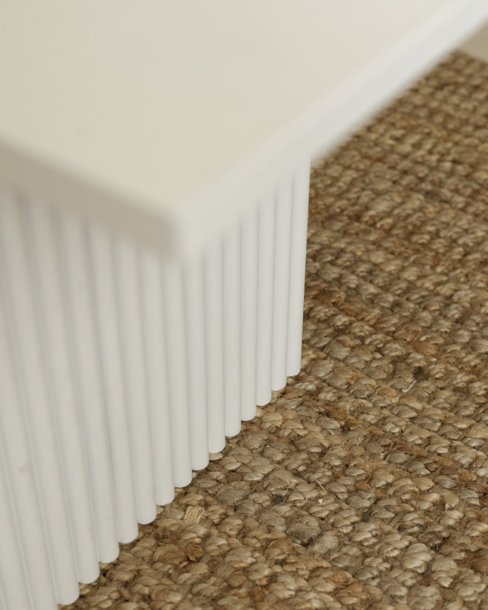 Solid wood white-toned coffee table measuring 120cm
