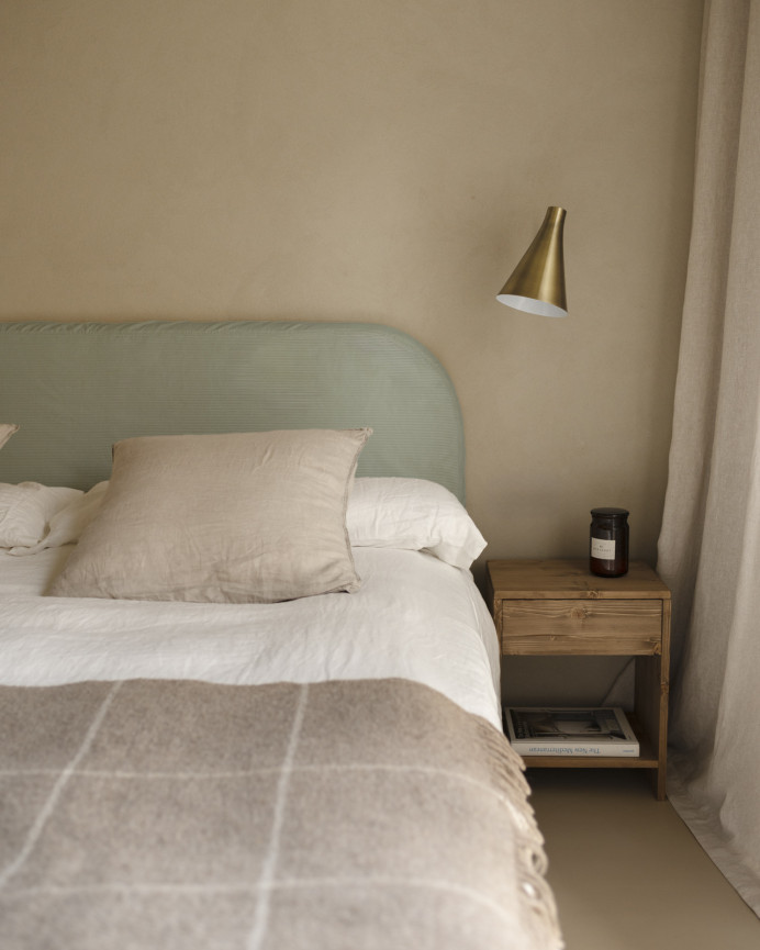 Removable upholstered headboard in teal velvet in various sizes