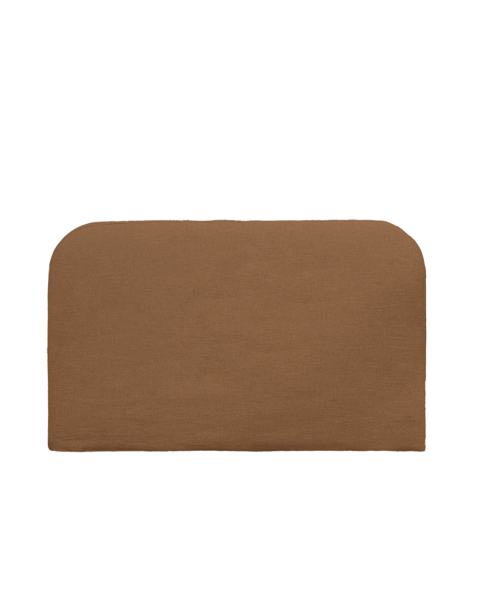 Linen headboard cover in terracotta color available in various sizes