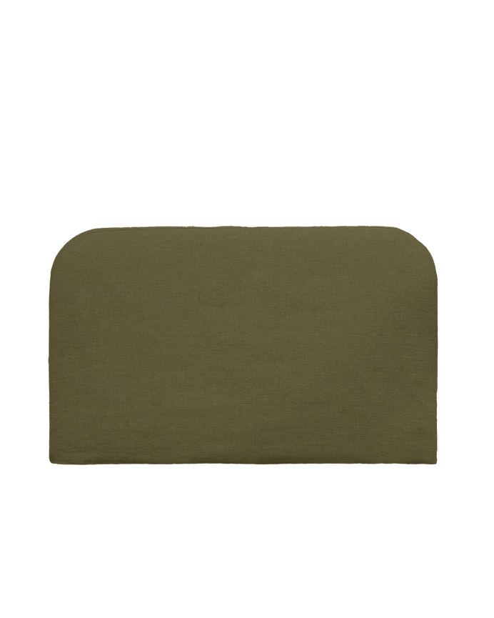 Green linen headboard cover in various sizes