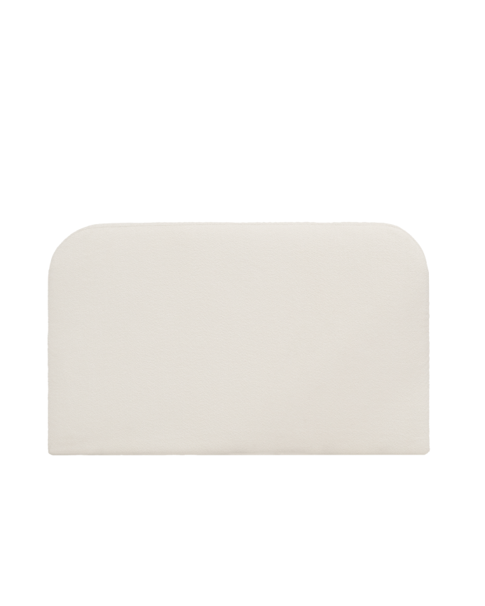 White bouclé headboard cover in various sizes.