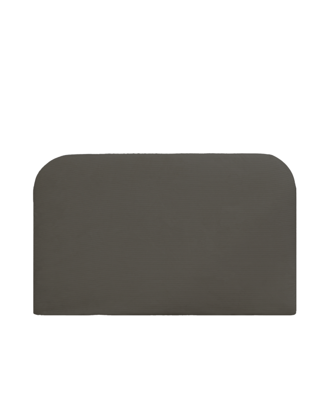 Dark gray velvet headboard cover available in various sizes