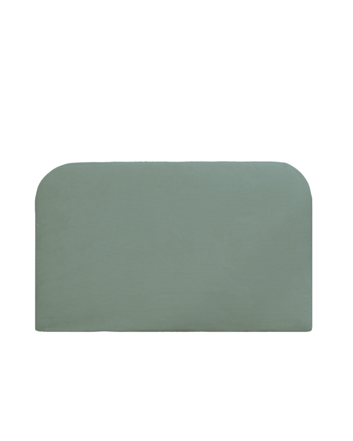 Velvet green-blue headboard cover available in various sizes.