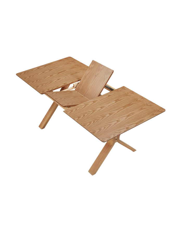 Extendable dining table made of natural wood in various sizes