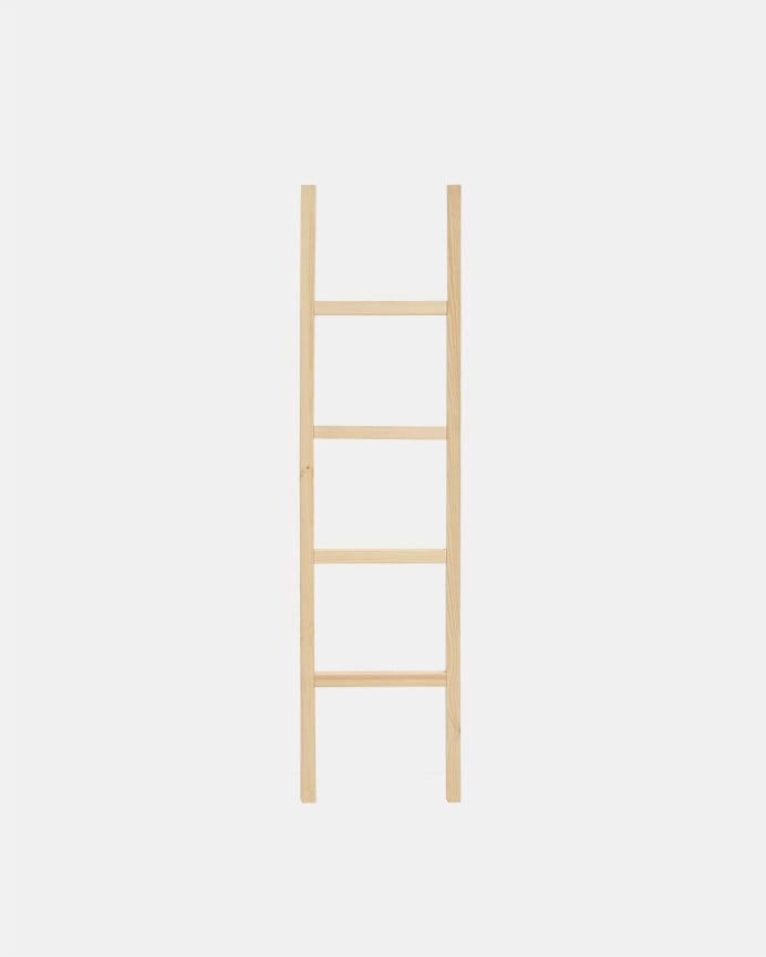 Solid natural toned wooden ladder measuring 150x41cm
