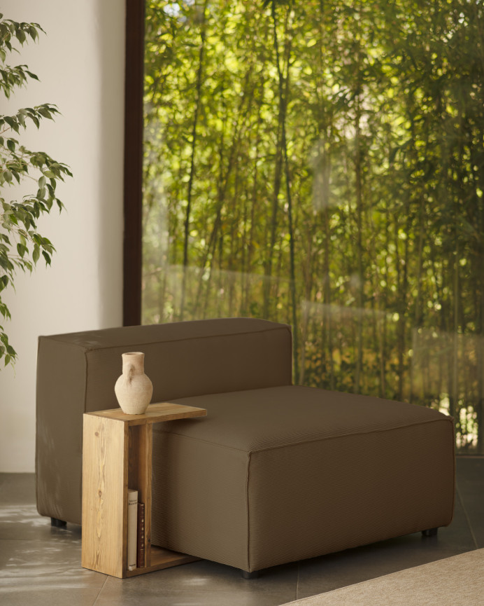 Corduroy armchair in taupe brown color, measuring 110x90cm.