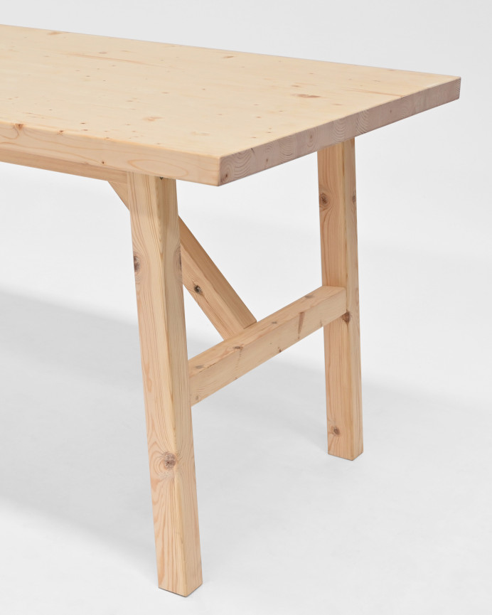 Solid wood dining table in a natural tone available in various sizes