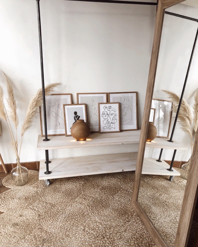 Dark oak wood effect mirror in various sizes