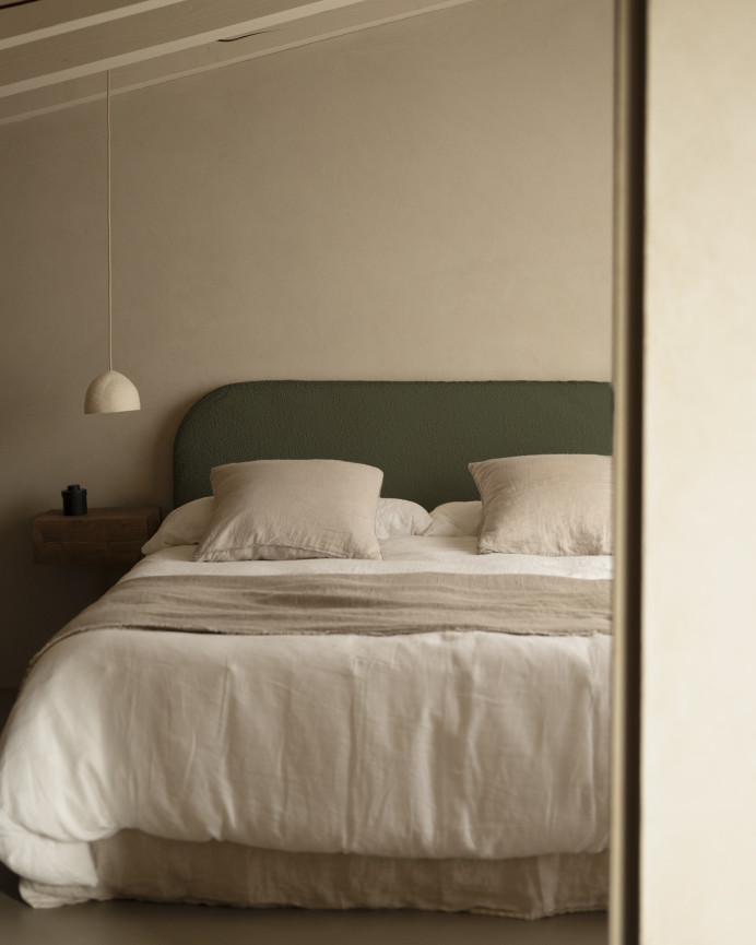 Cover for green bouclé headboard available in various sizes
