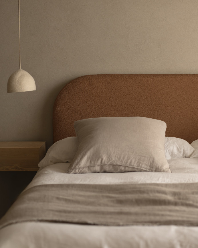 Bouclé Copper Headboard Cover in various sizes.