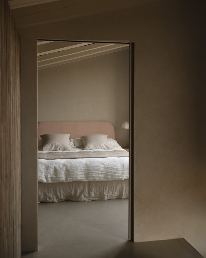 Coral corduroy headboard cover in various sizes