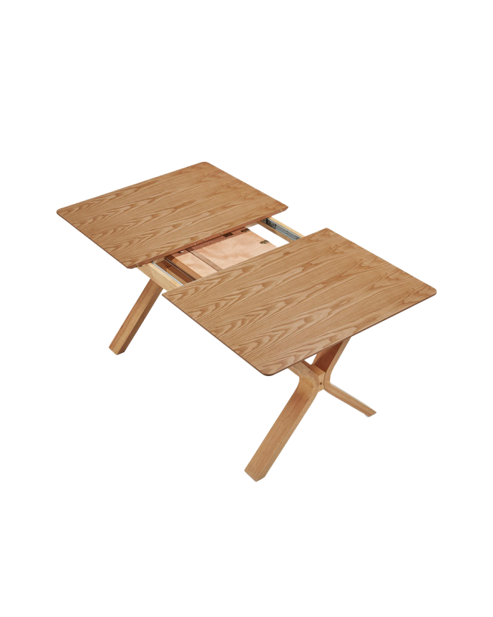 Extendable dining table made of natural wood in various sizes
