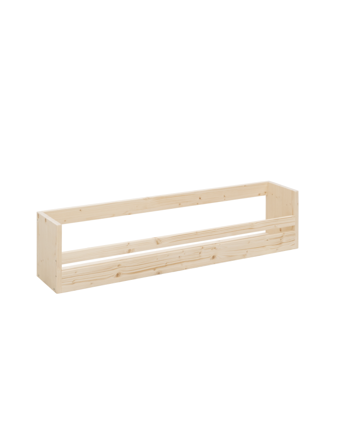 Solid wood shoe rack in natural tone available in various sizes.