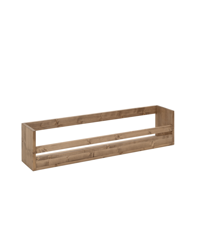 Solid wood shoe rack in dark oak tone, available in various sizes.