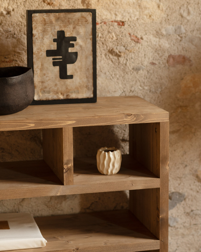 Solid dark oak wood bookcase measuring 80x140cm