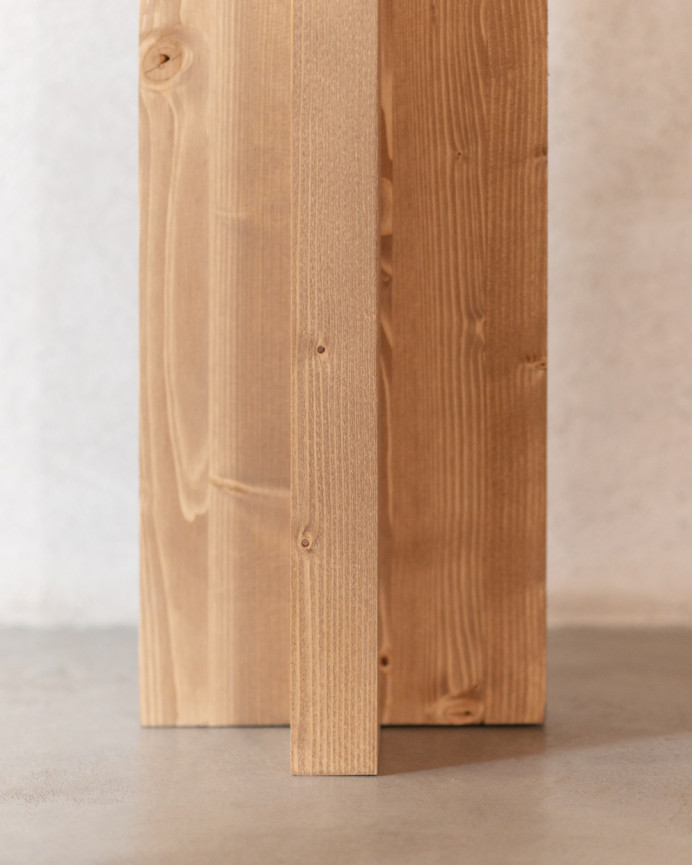 Solid dark oak wood console table measuring 120x80cm