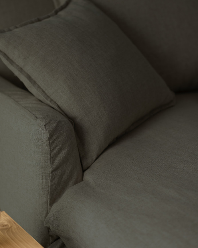 Cover for a blue cotton and linen armchair measuring 115x170cm.