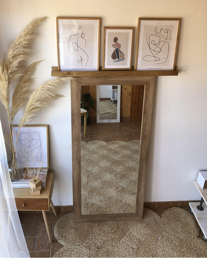 Dark oak wood effect mirror in various sizes