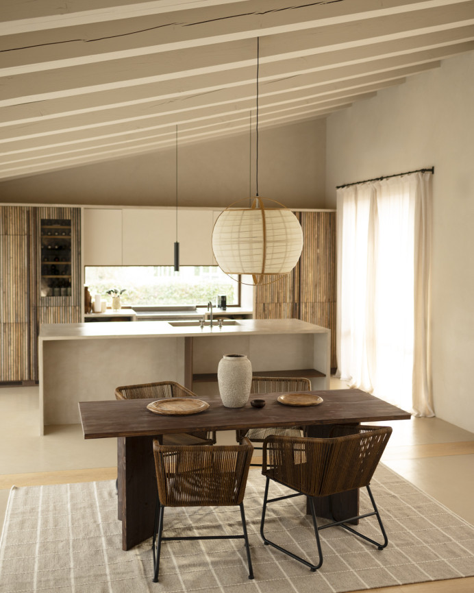 Solid walnut wood dining table in various sizes.