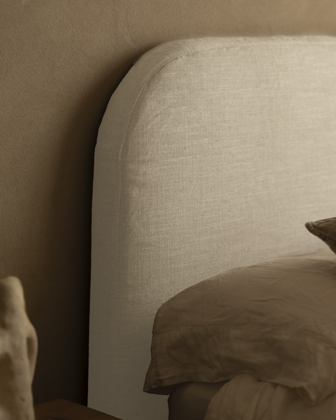 White linen headboard cover in various sizes