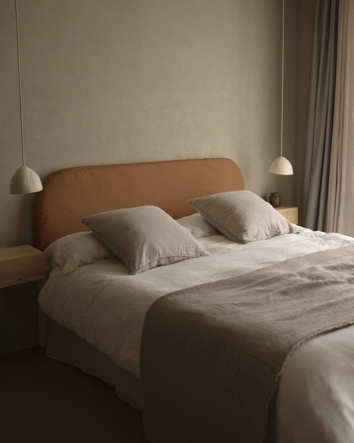 Bouclé Copper Headboard Cover in various sizes.