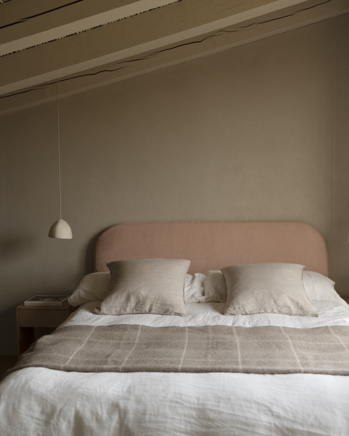Coral corduroy headboard cover in various sizes