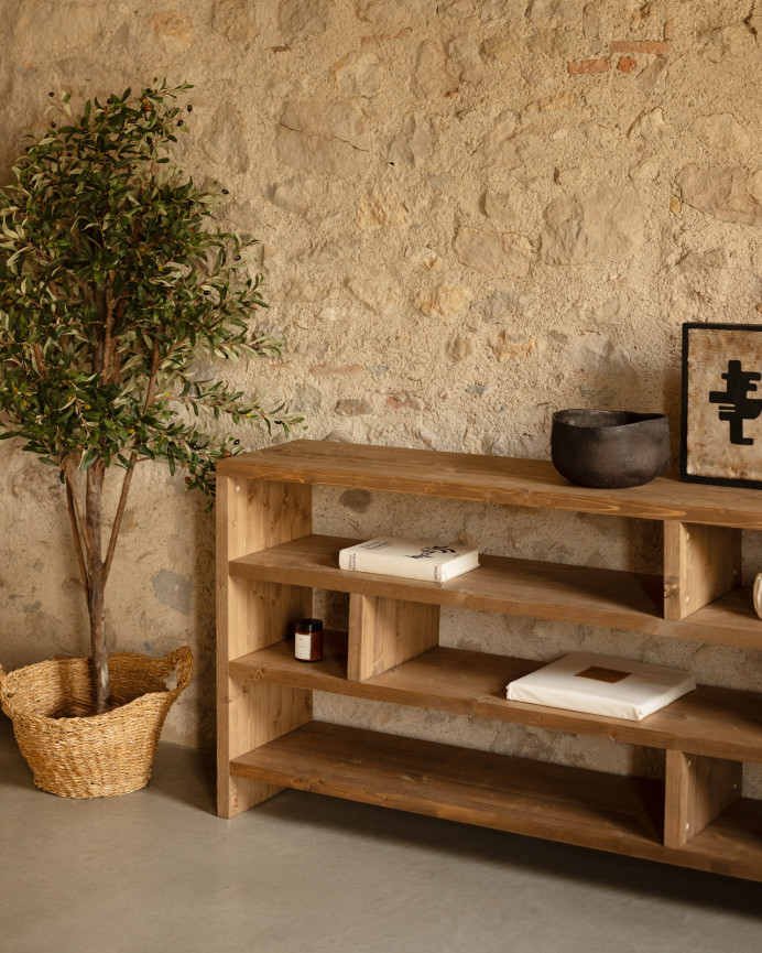 Solid dark oak wood bookcase measuring 80x140cm