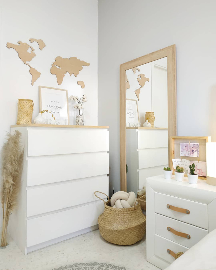 Wood effect beige mirror of various sizes