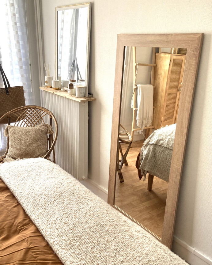 Dark oak wood effect mirror in various sizes