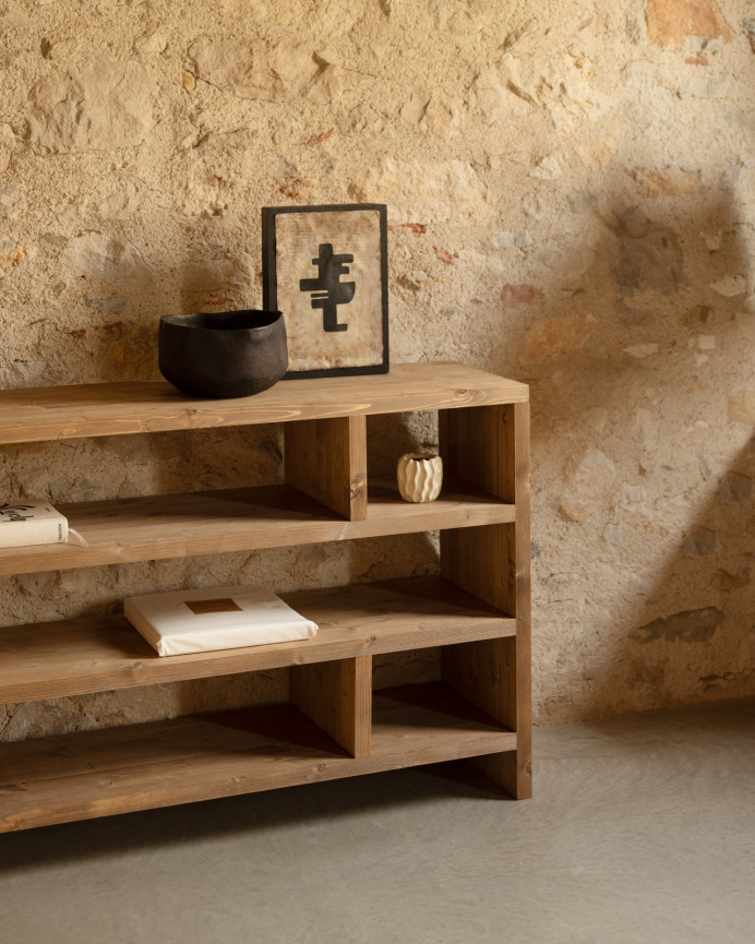 Solid dark oak wood bookcase measuring 80x140cm